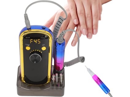 Manikúrní frézka na nehty bezdrátová + 6 fréz 36w profesionální (Velikost univerzální)