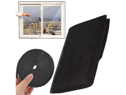 Černá síť proti hmyzu do oken 150x130cm (Velikost univerzální)