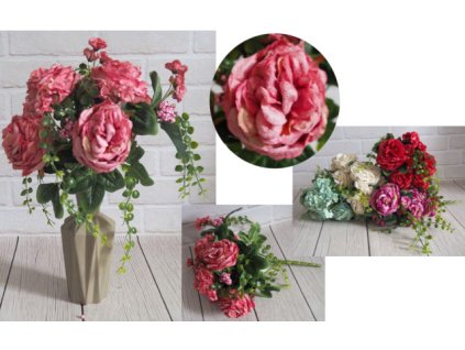 bukiet sztuczny piwonia aksam 58505