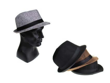 kapelusz meski brazowo szary 65334