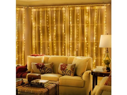 LED světelný závěs Mrhome - teplá bílá