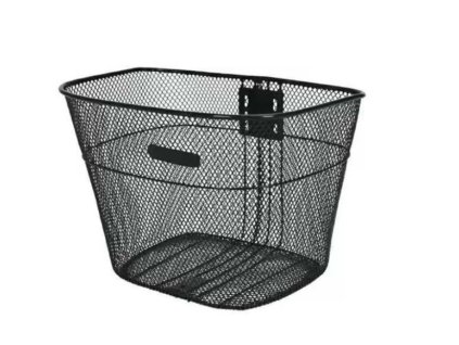 kosz rowerowy czarny metalowy 87582