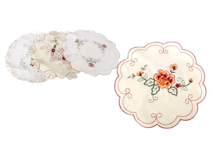 serwetka okragla kwiaty wysz 102132