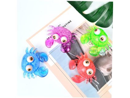 Antistresová hračka KRAB squish 8x7 cm mix barev - 1 ks