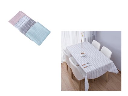 21535 kostkovany ubrus 134x134 cm bily a cerny