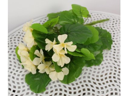Umělá kytice PELARGONIA, šampaň, 5 stonků - 40 cm