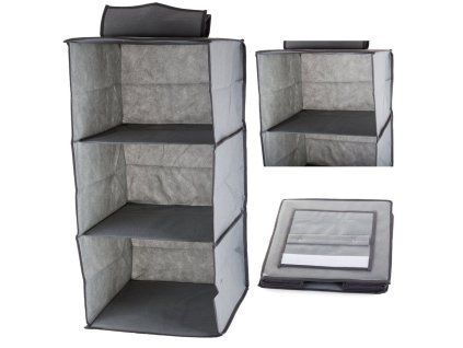 Závěsný organizér do skříně se 3 policemi 60 cm (Velikost univerzální)