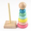 Kids Toddler Toy Rainbow Wooden Color Number Cognition Ring Tower Stacker Gift Early Childhood Education Toys
