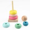 Kids Toddler Toy Rainbow Wooden Color Number Cognition Ring Tower Stacker Gift Early Childhood Education Toys 2