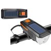 Přední led lampa na kolo s klaksonem solární signalizace řídítek (Velikost univerzální)