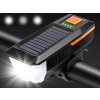 Přední led lampa na kolo s klaksonem solární signalizace řídítek (Velikost univerzální)