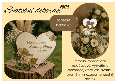 Dřevěné svatební dekorace
