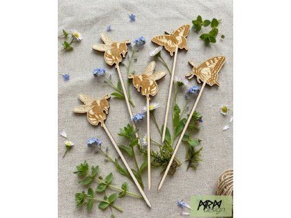 včeličky, motýlci