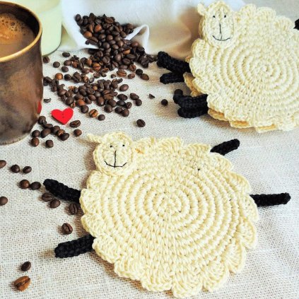 Bavlněné háčkované podšálky  Mrozci