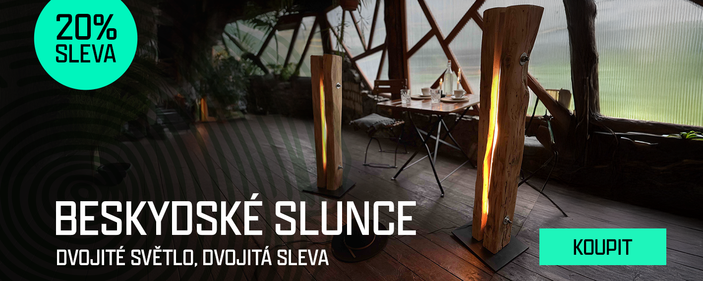 Lampa z masivního dřeva Beskydské slunce