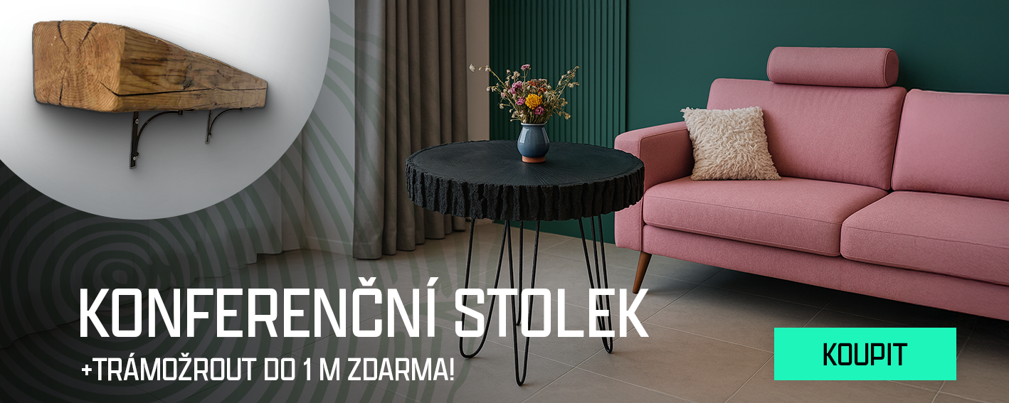 Kruhový konferenční stolek ze dřeva