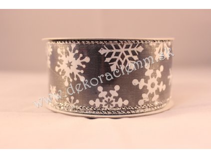 Stuha vzorovaná - vločky 38mm/1m