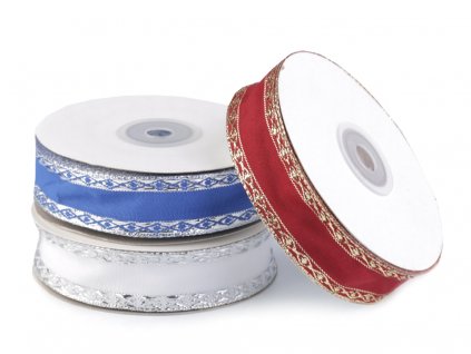 Stuha s lurexom a drôtom šírka 25 mm/m