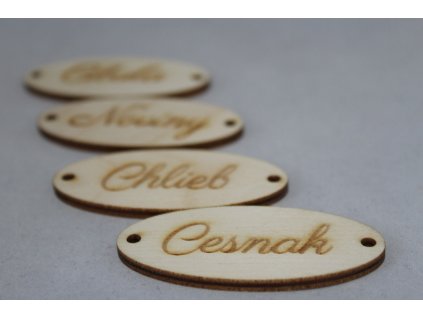 Drevená ceduľka s nápisom 6cm