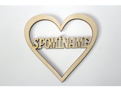 Drevený nápis Spomíname srdiečko 10cm