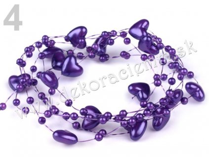 Perličky na silóne SRDIEČKA Ø 10mm, dĺžka 130cm