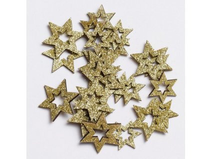 Drevená hviezda zlatá (rôzne veľkosti)