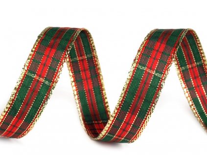 Károvaná stuha s lurexom šírka 15 mm
