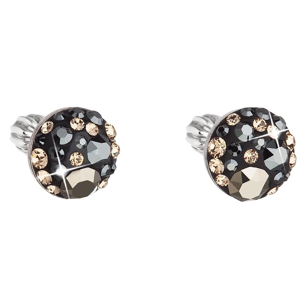 Strieborné guľaté náušnice so Swarovski Crystals - Colorado