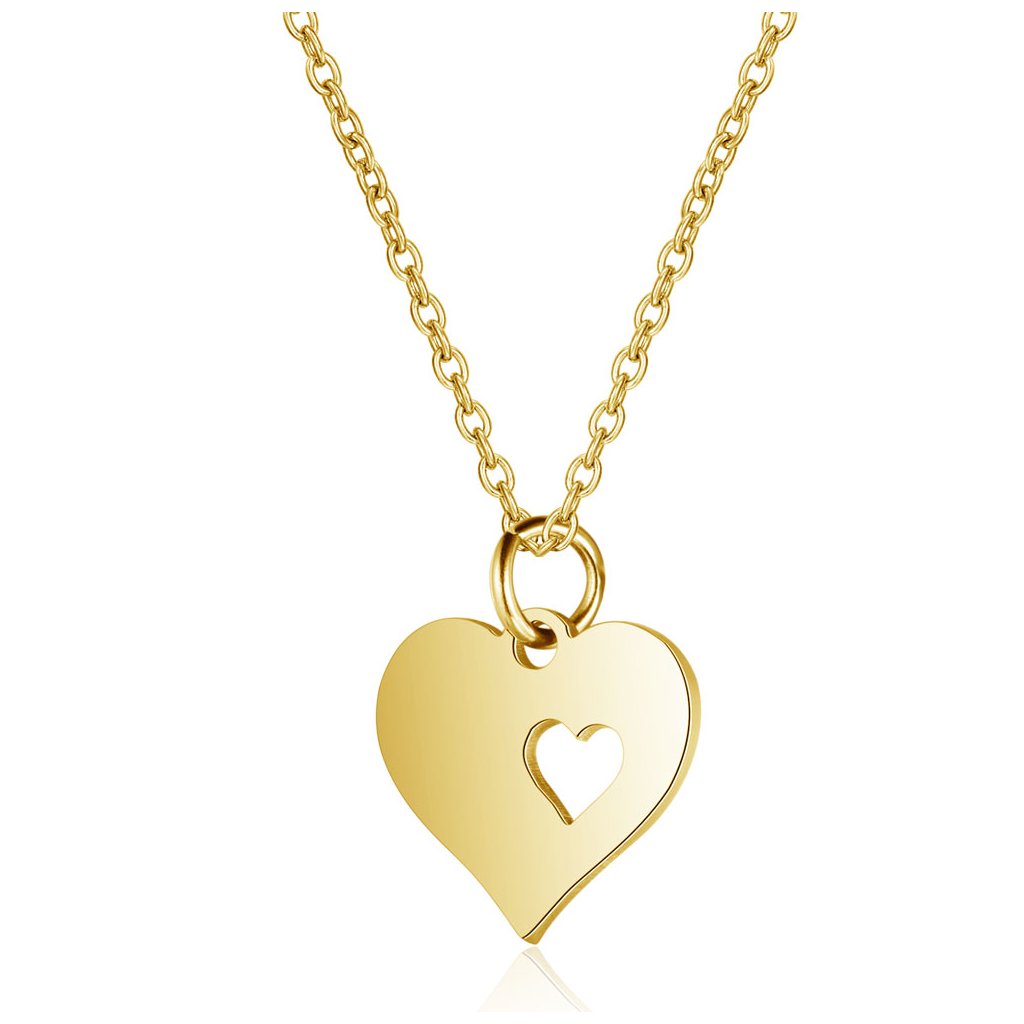 Dievčenský dámsky náhrdelník srdce v srdci s nastaviteľnou dĺžkou