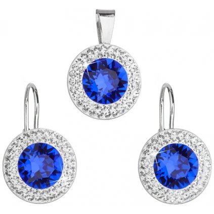 Súprava šperkov s krištáľmi Swarovski Majestic Blue náušnice a prívesok