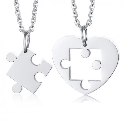 Prívesok pre dvoch srdiečko puzzle