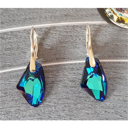 Náušnice so Crystals Galaktik Bermuda Blue