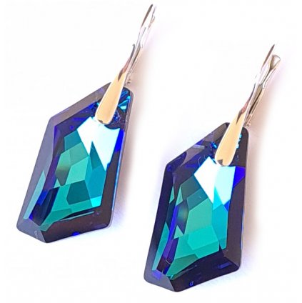 Elegantné dámske náušnice so CRYSTALS Bermuda Blue
