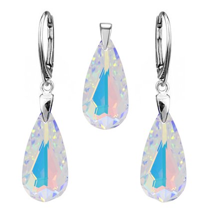 Strieborný set Exclusive, Crystal Aurore Boreale, pre dievčatá pre ženy