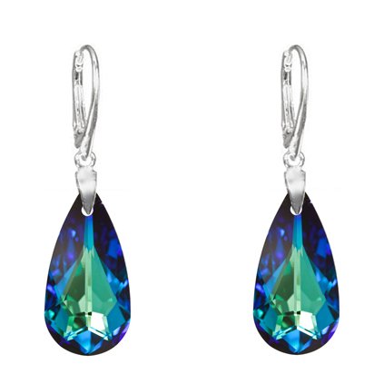 Strieborné náušnice Exclusive so Crystals Bermuda Blue