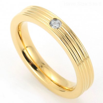 Dámsky prsteň zlatej farby so zirkónom