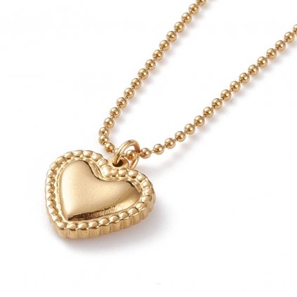 Dámsky náhrdelník srdce s retiazkou 46 cm z chirurgickej ocele