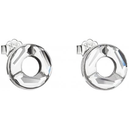 Strieborné náušnice kruhy so Swarovski Crystals číre