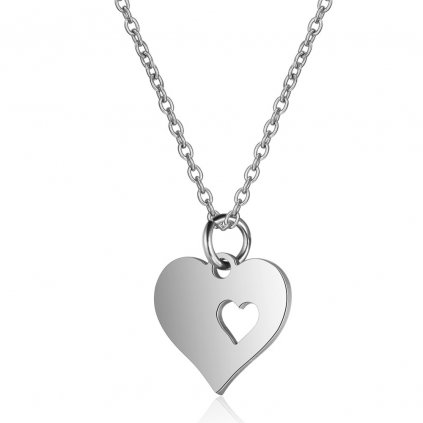 Dievčenský náhrdelník srdce s nastaviteľnou retiazkou