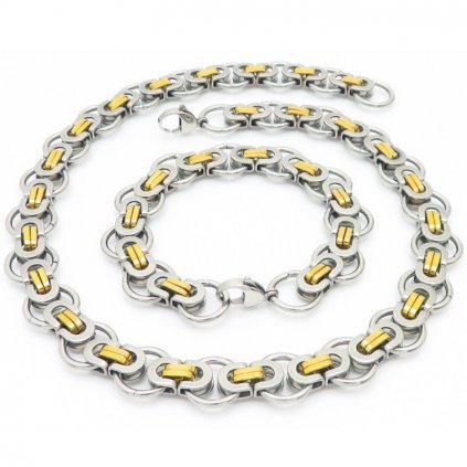 Súprava z chirurgickej ocele Modern Fleece náhrdelník 60 náramok 22 cm