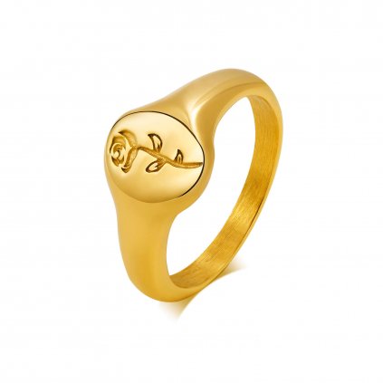 Dámsky prsteň ruža z chirurgickej ocele zlaté prevedenie