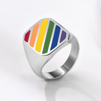 Rainbow prsteň z chirurgickej ocele dúhový 6 farieb