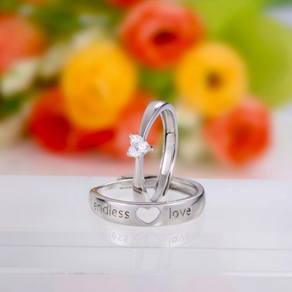 Svadobné prstene z chirurgickej ocele nekonečná láska dámsky so zirkónom