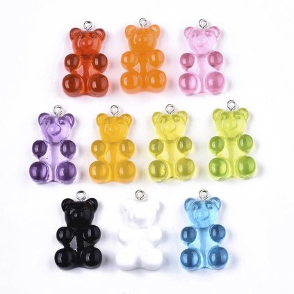 Sada 10 medvedíkov mix farieb 31 mm