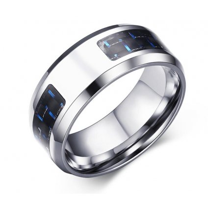 Carbon prsteň z chirurgickej ocele s karbónovými vláknami po obvode