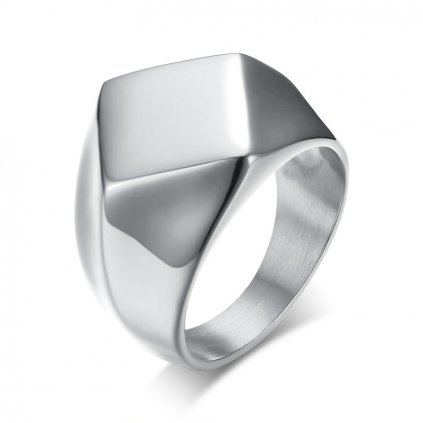 Moderný prsteň z chirurgickej ocele lomený vzor