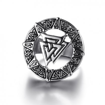 Severský nordický symbol trojuholník prsteň z chirurgickej ocele