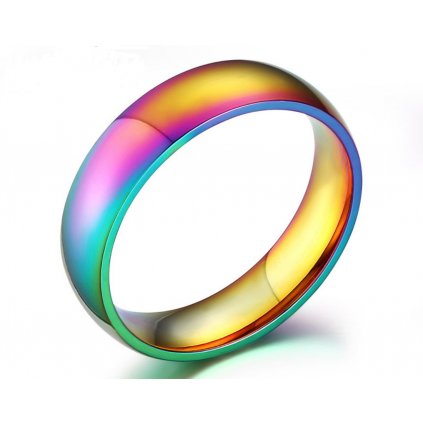 Rainbow prsteň z chirurgickej ocele mix farieb univerzálny