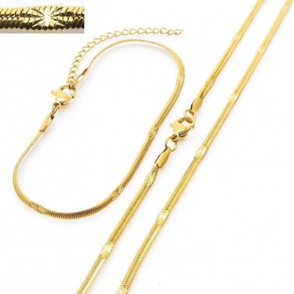 Módna súprava z chirurgickej ocele Snake hadík ploché prevedenie z chirurgickej ocele