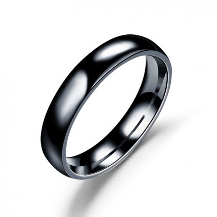 4 mm čierna obrúčka moderný prsteň z chirurgickej ocele